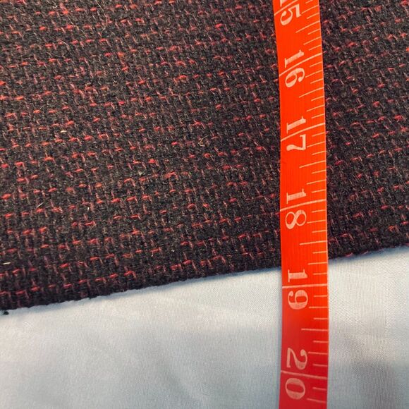 LOFT Lined Wool Blend Skirt Size 4 Black Red Tweed Dark Academia Classic Preppy - Picture 10 of 10